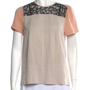 Diane Von Furstenberg Blouse (DVF) NWOT. Silk and lace, fully lined. Size 4.
